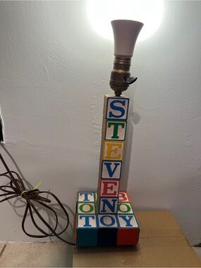 Lamp Made out of Building Blocks for a Nursery or Baby or Child’s Room Playhouse